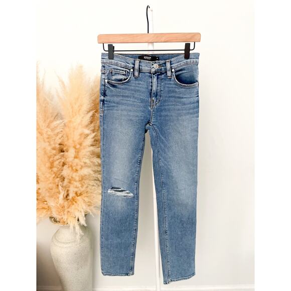 Hudson Nico Ripped Knee Skinny Jeans Size 25 Distressed Denim - Picture 1 of 6